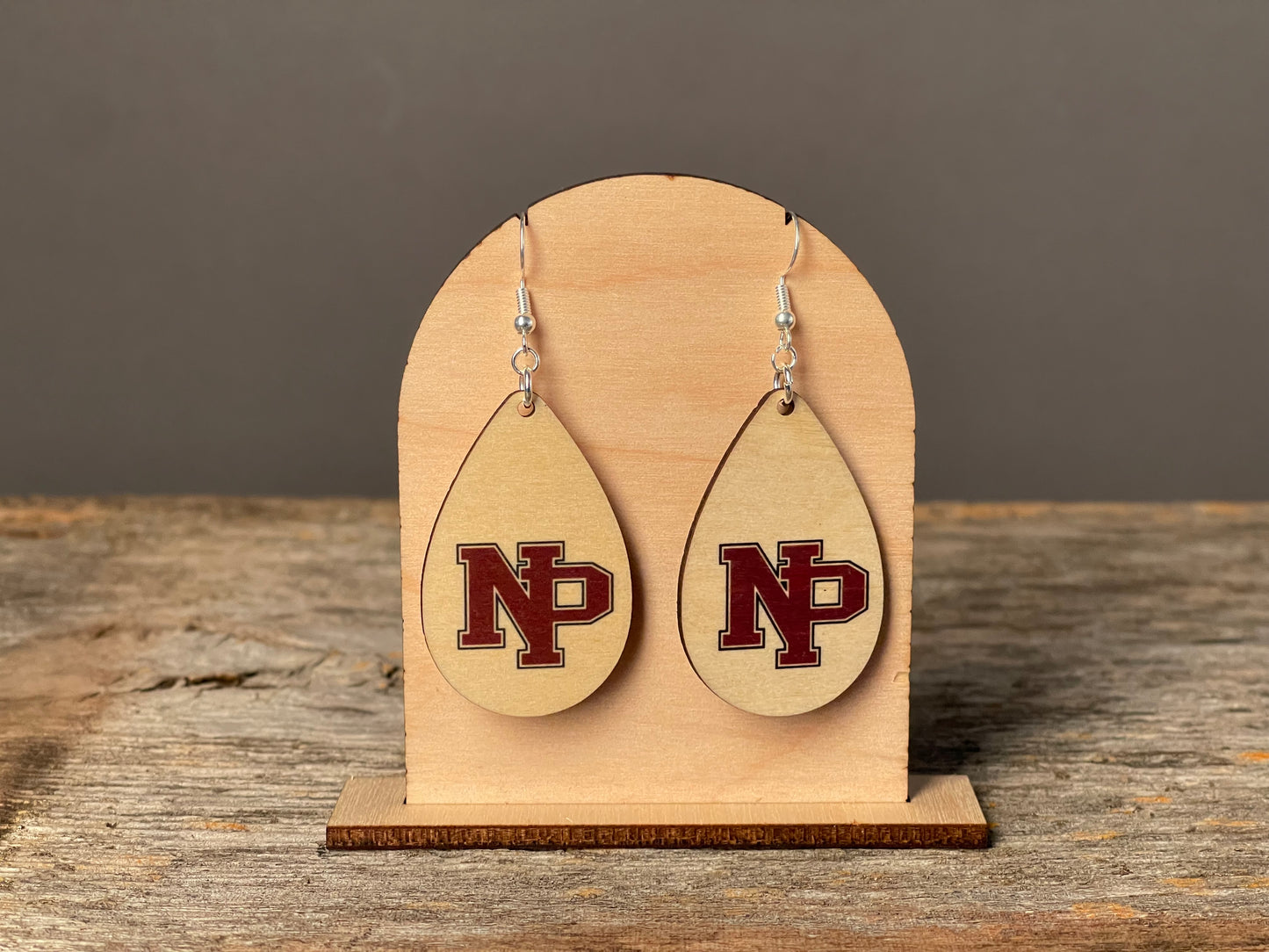 New Prague NP teardrop dangle earrings