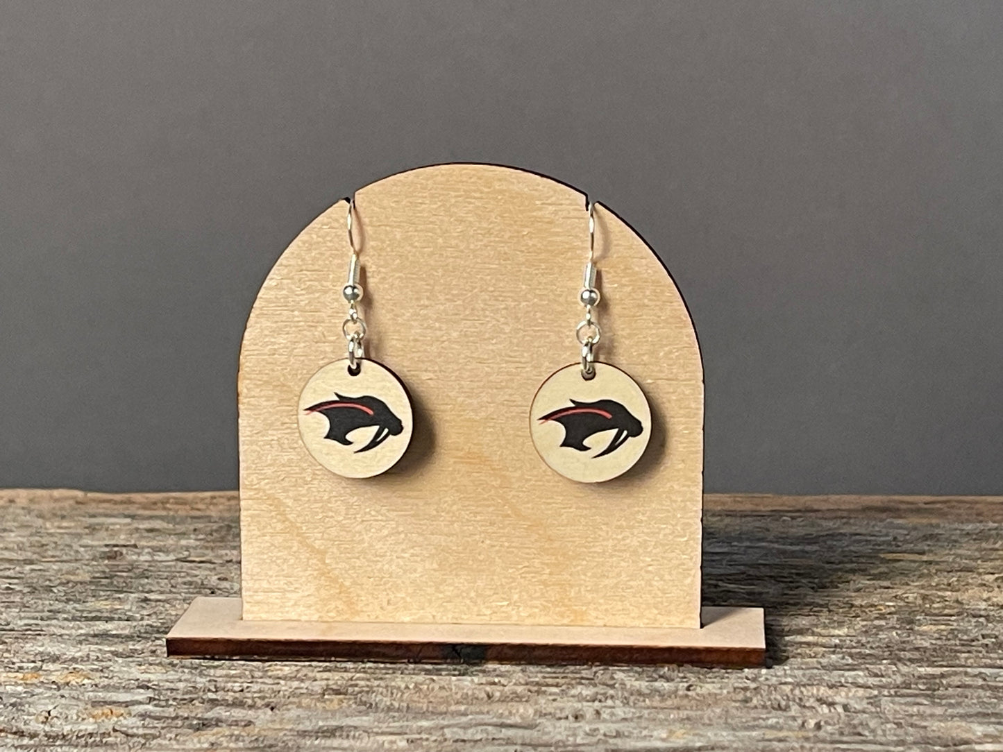 Shakopee Sabers Circle dangle earrings