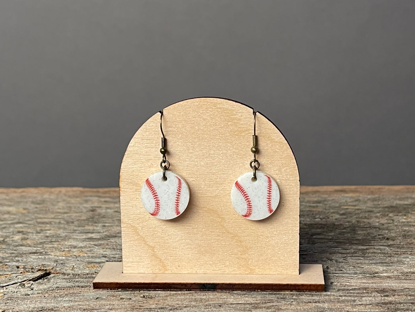Baseball Glitter Dangle Earrings