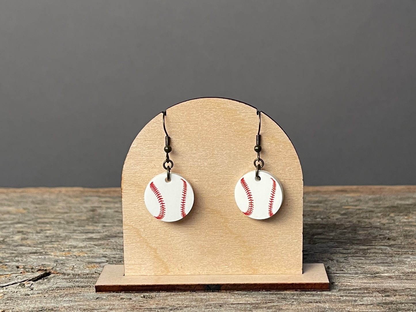 Baseball dangle earrings