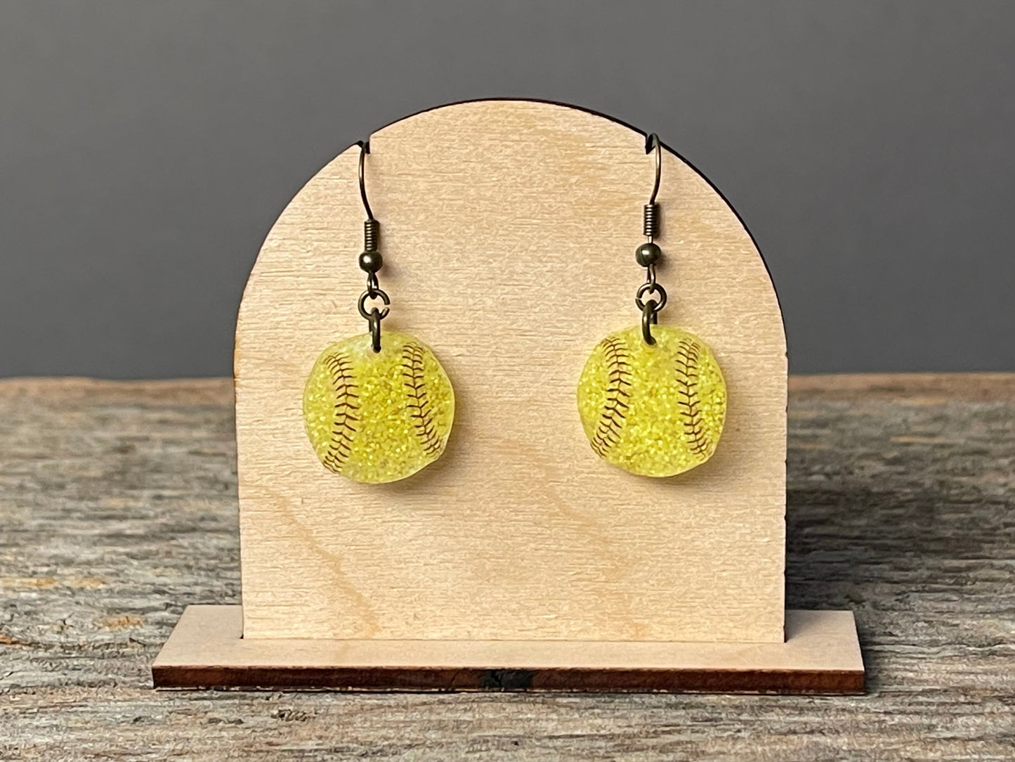 Softball Glitter dangle earrings