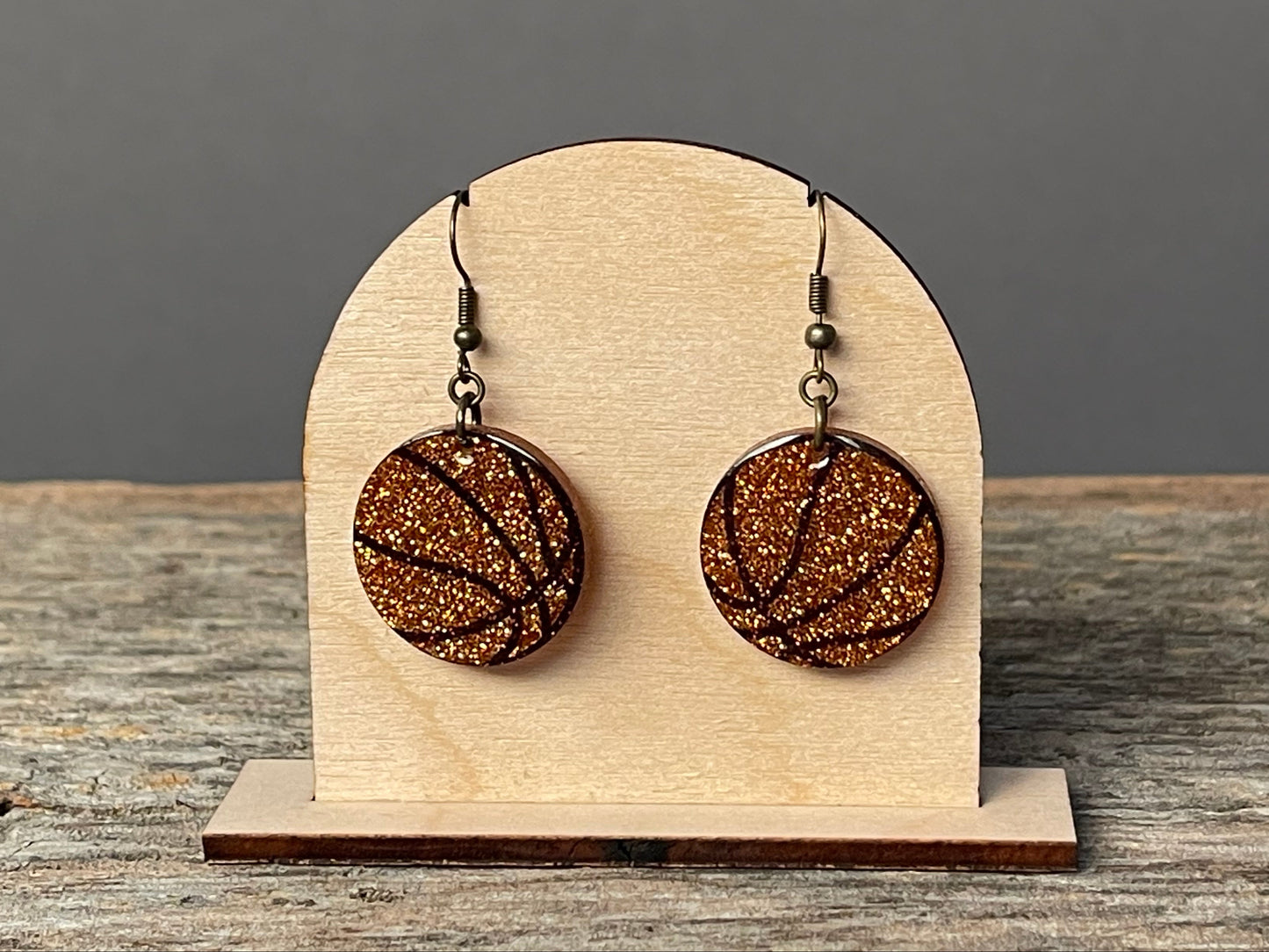 Basketball Glitter dangle earrings