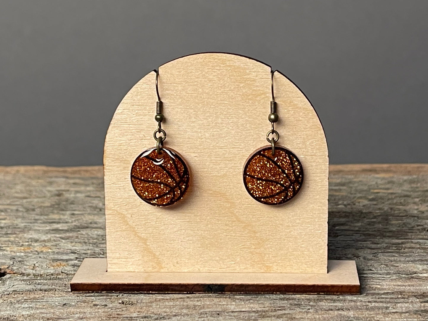 Basketball Glitter dangle earrings