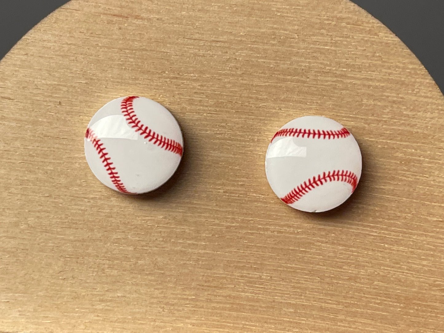 Baseball stud earrings