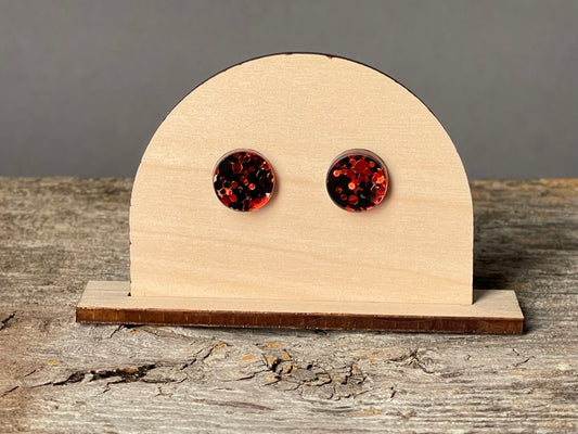 Black and Red Glitter earrings