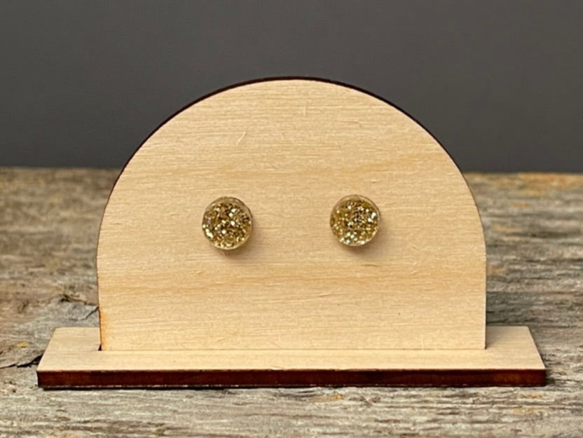 Gold Glitter stud earrings