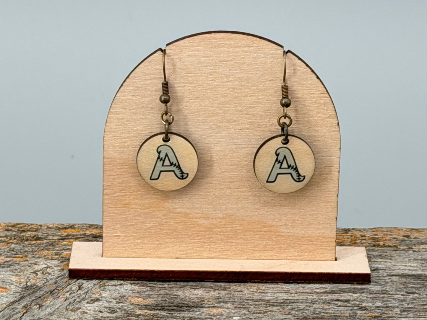 Prior Lake Admirals 12U Wood Circle Dangle Earrings