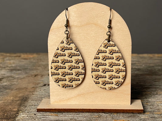 Prior Lake Lakers Pattern dangle earring