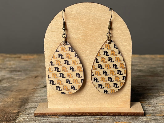 Prior Lake PL Pattern dangle earrings