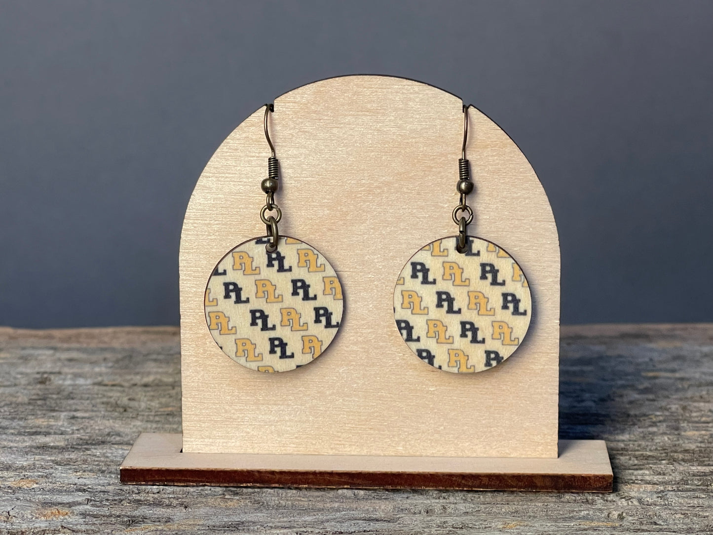 Prior Lake PL Pattern dangle earrings