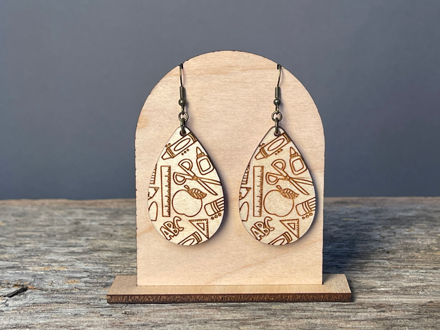 School Supplies dangle earrings
