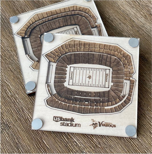 Custom Football Stadium Layered Coaster (Set of 2)