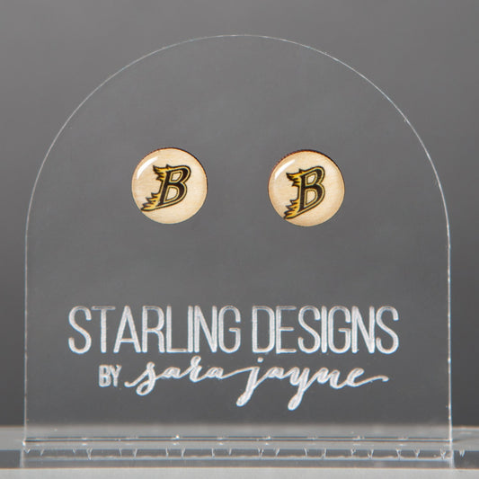 Burnsville Blaze "B" stud earrings