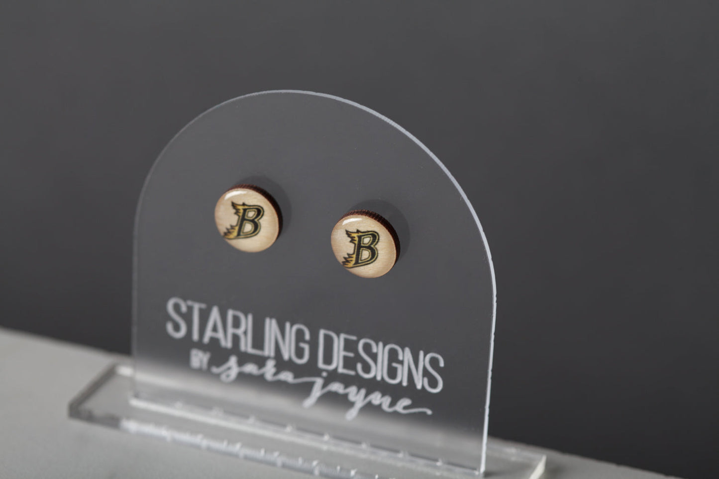 Burnsville Blaze "B" stud earrings