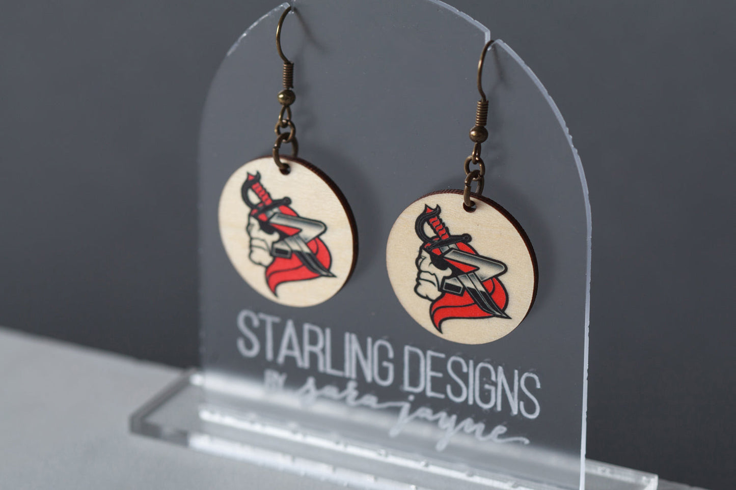 East Sac Raiders Circle dangle earrings
