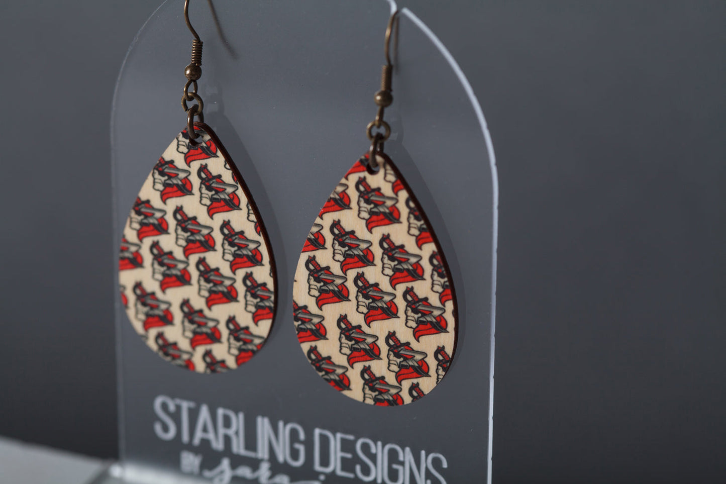 East Sac Raiders Raider Pattern dangle earrings