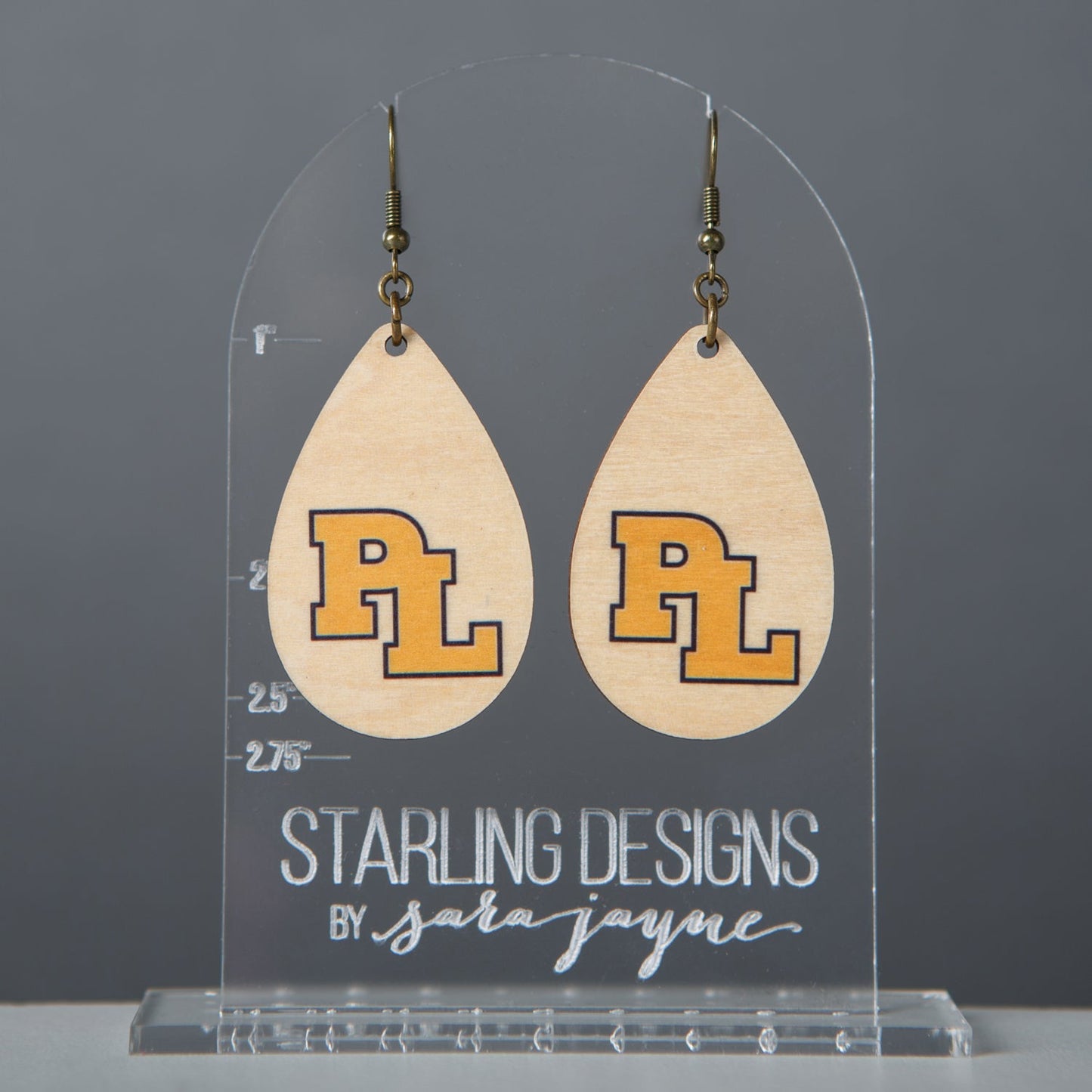 Prior Lake Yellow PL dangle earrings
