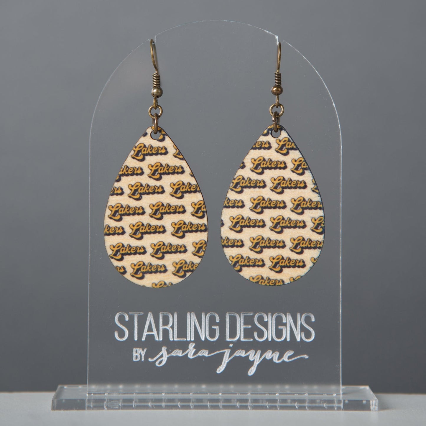 Prior Lake Lakers Pattern dangle earring