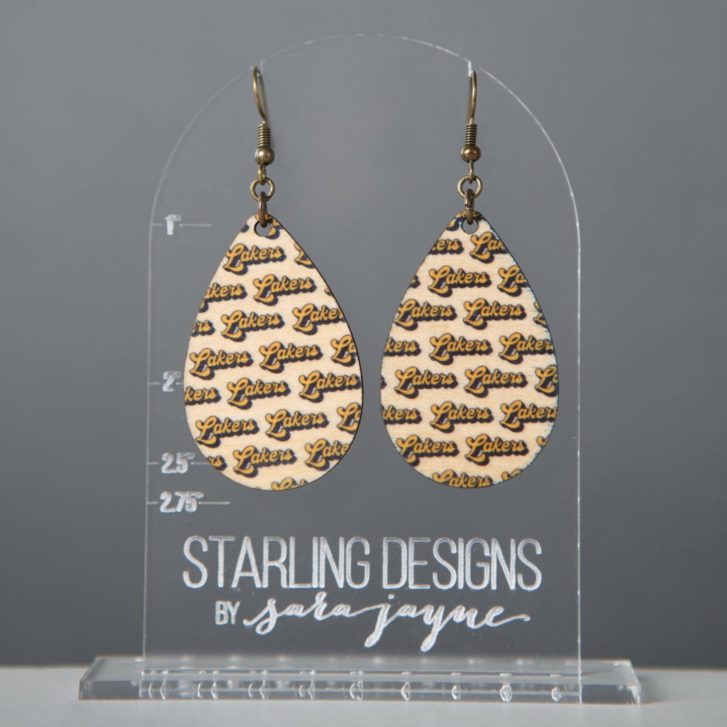 Prior Lake Lakers Pattern dangle earring