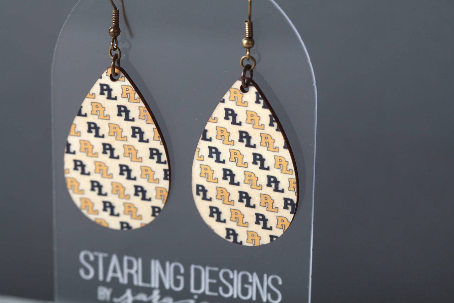 Prior Lake PL Pattern dangle earrings
