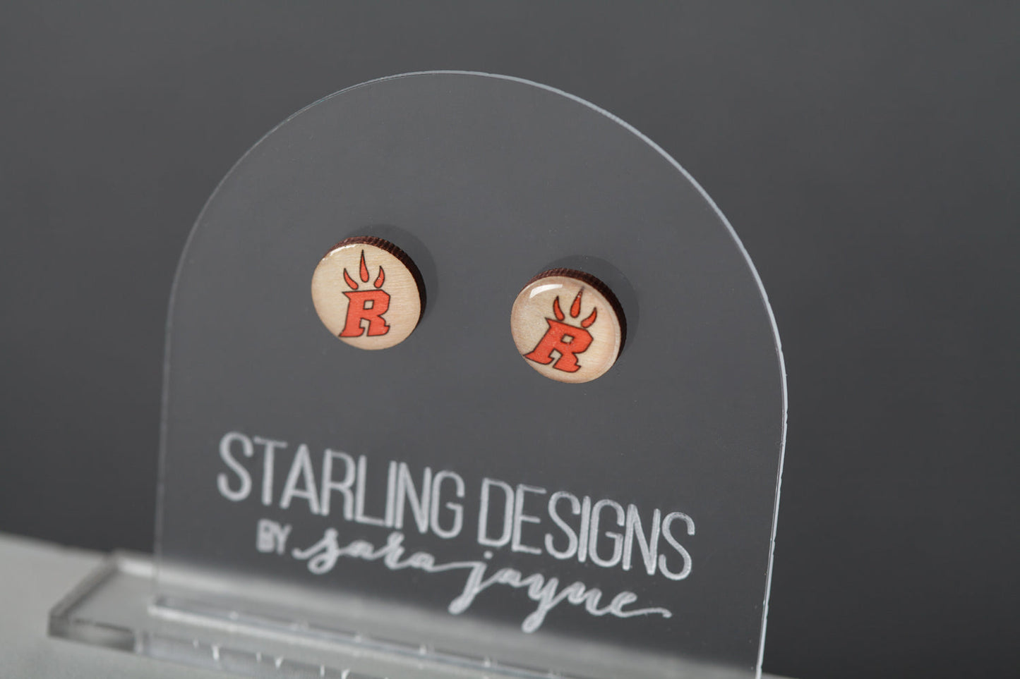 Ridge View Raptors "R" Claw stud earrings