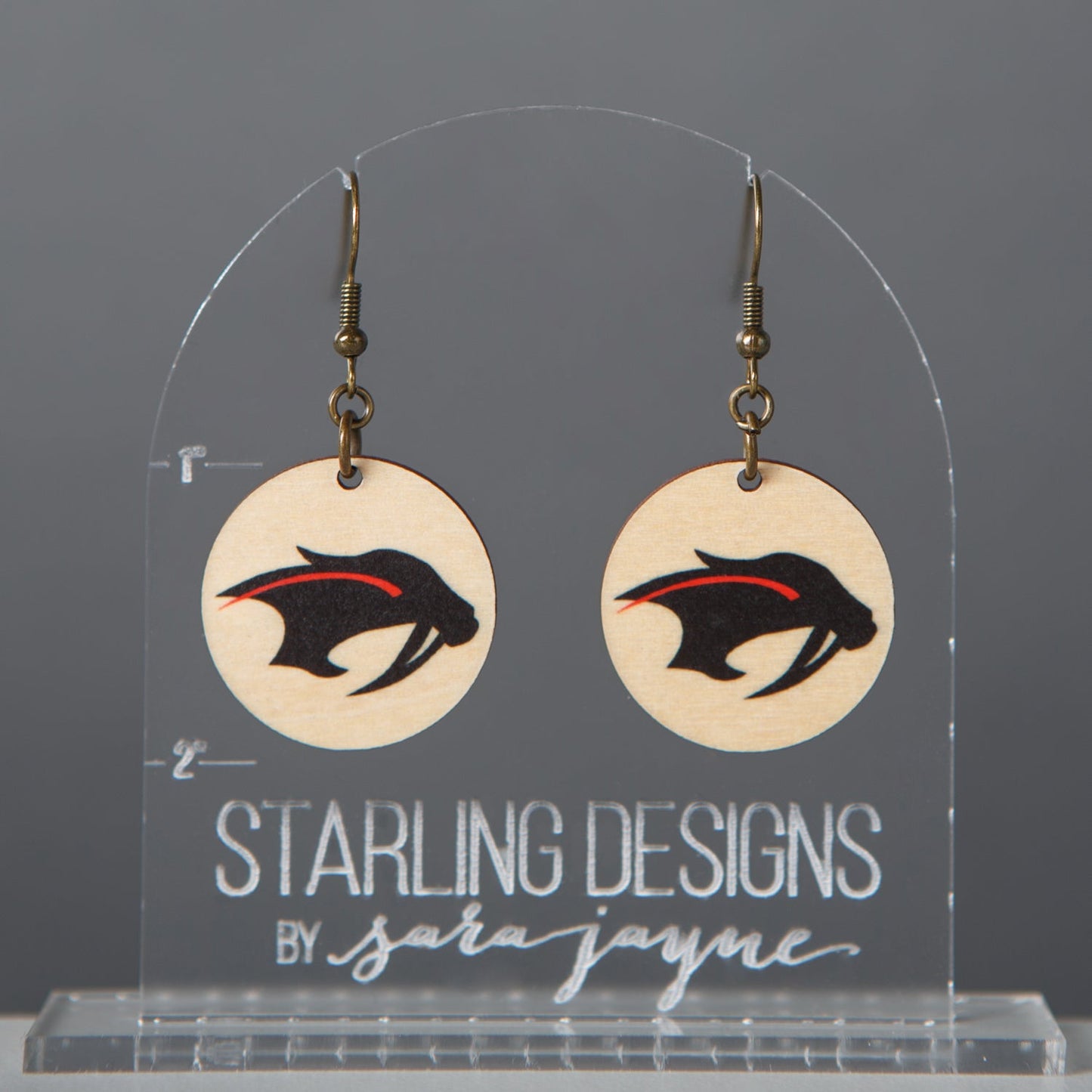 Shakopee Sabers Circle dangle earrings