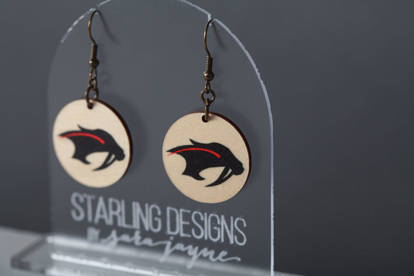 Shakopee Sabers Circle dangle earrings