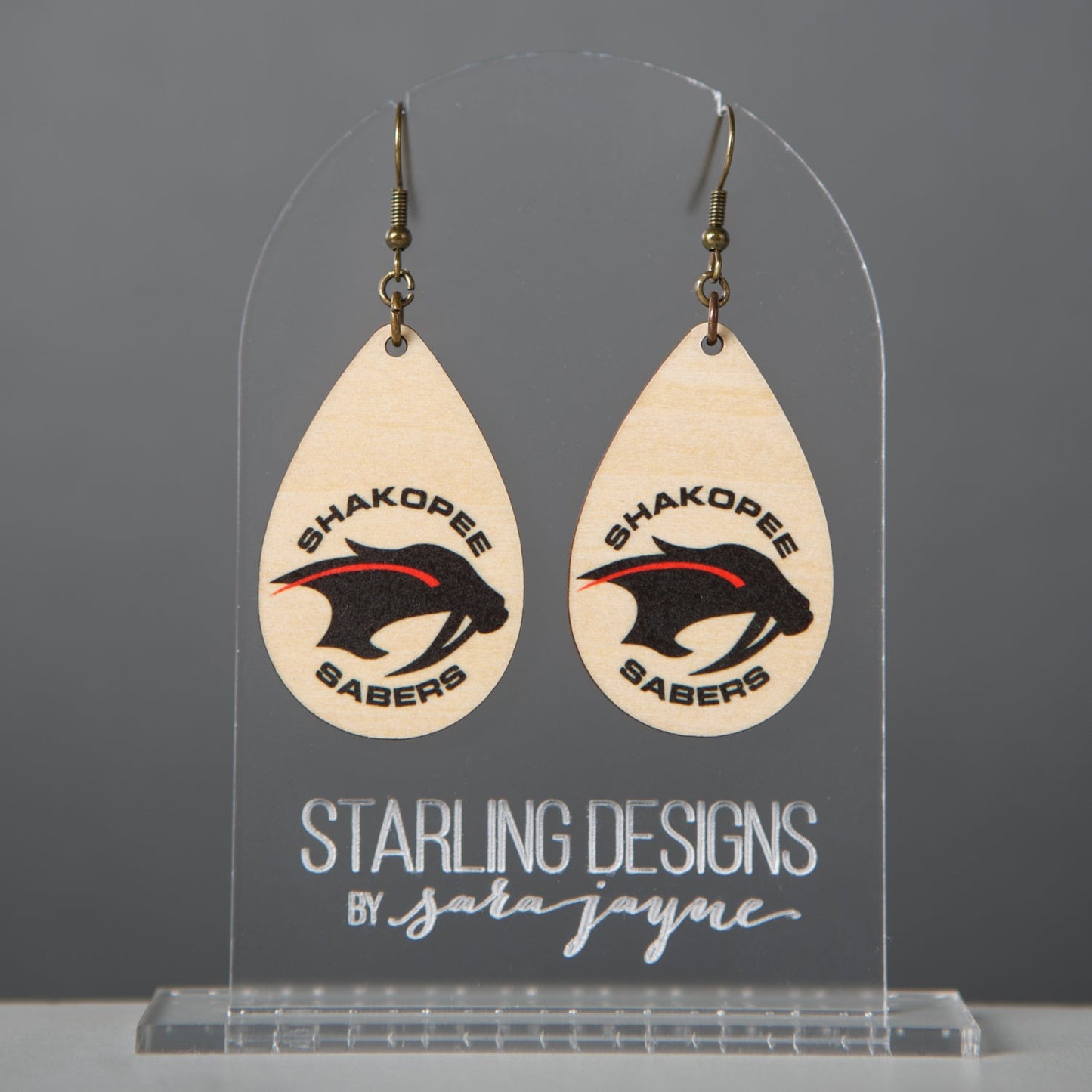 Shakopee Sabers dangle earring