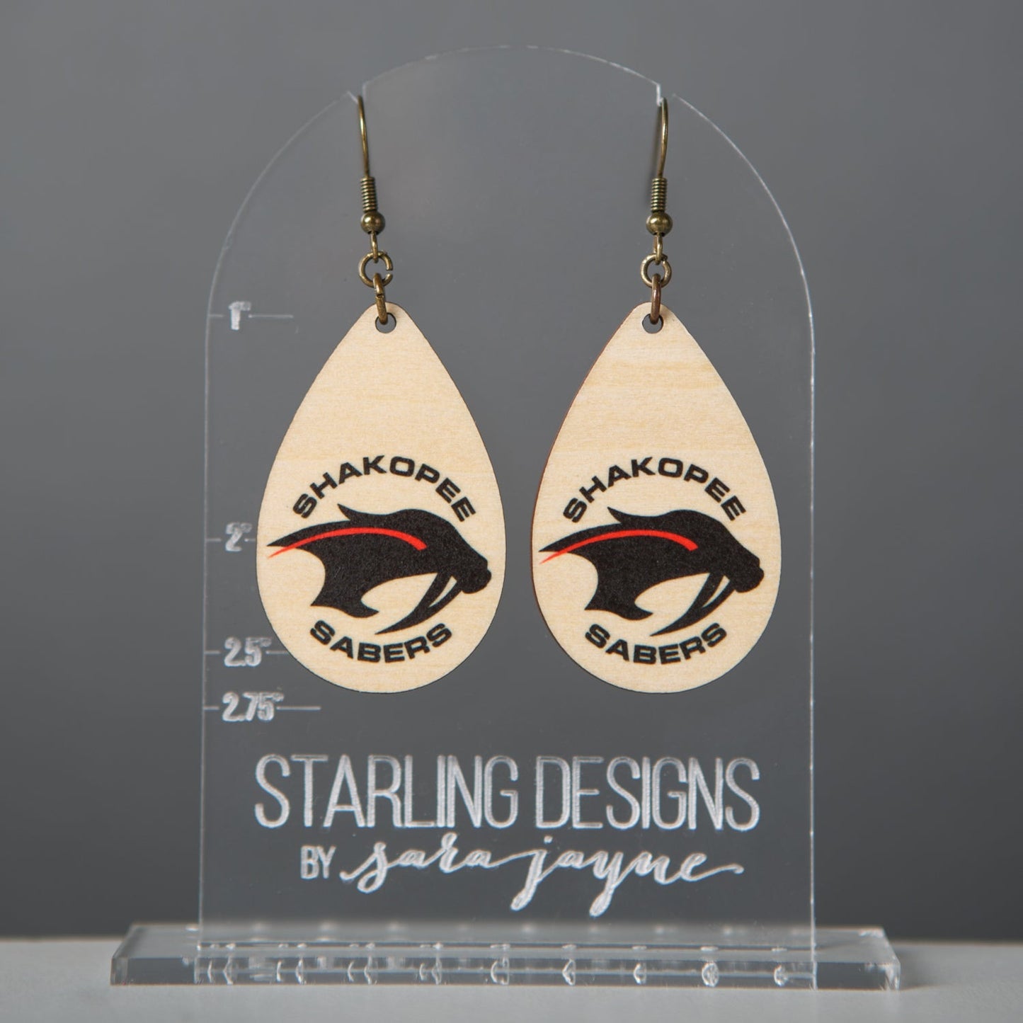 Shakopee Sabers dangle earring