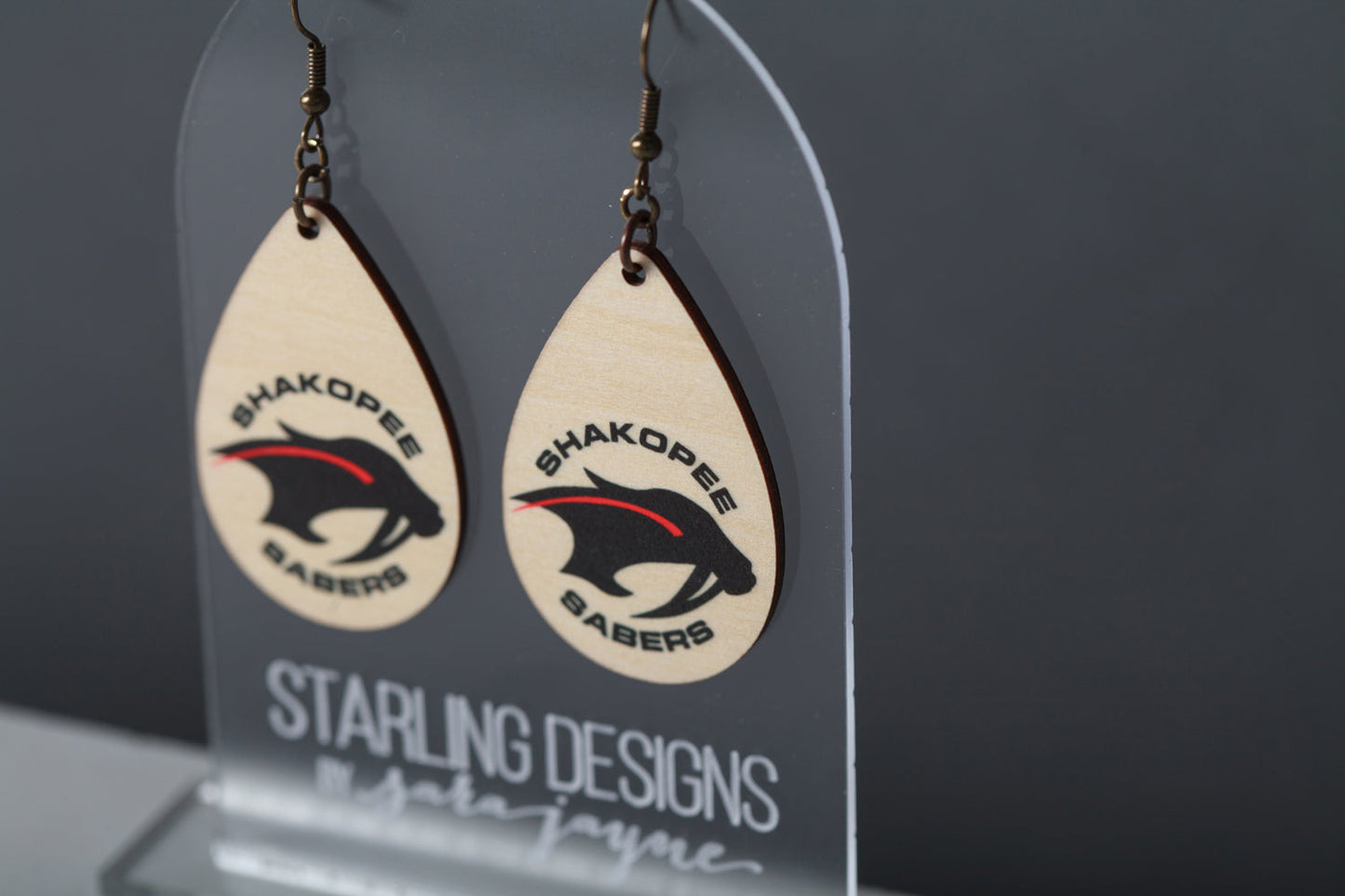 Shakopee Sabers dangle earring