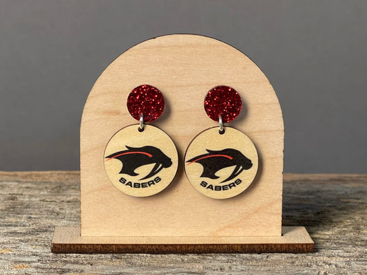 Shakopee Red Glitter Dangle earrings