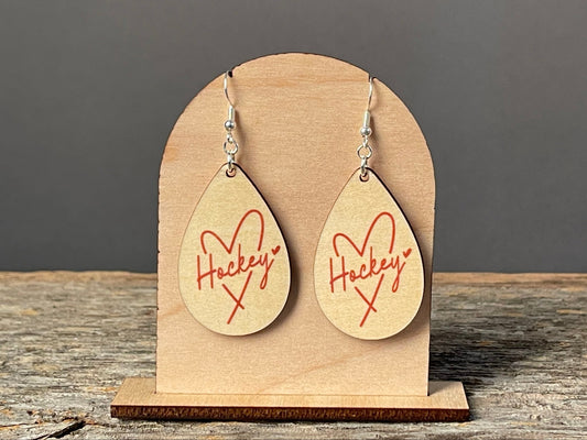 Hockey(Red) Teardrop dangle earrings