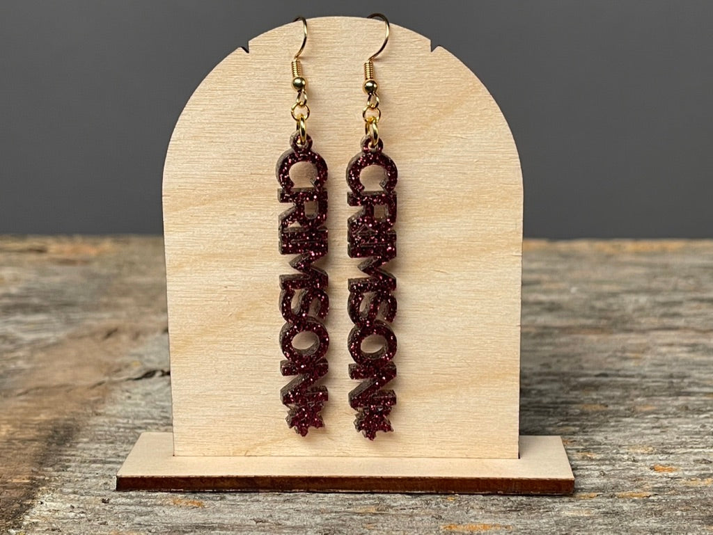 Word Dangle earrings