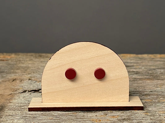 Maroon stud earrings