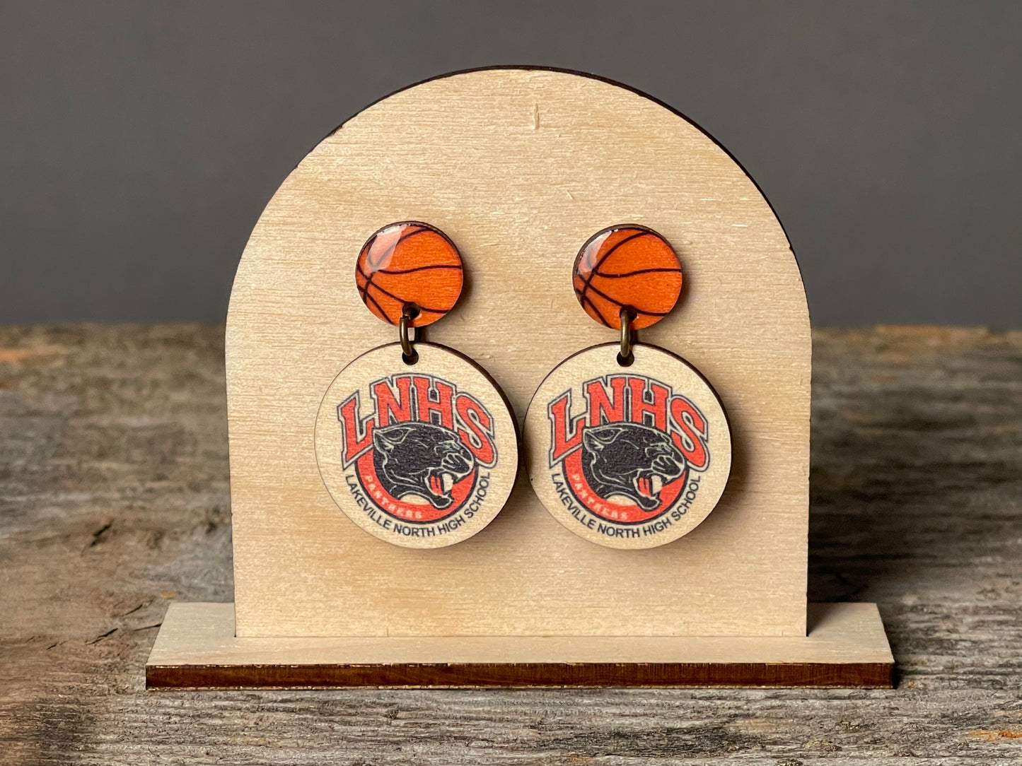 Lakeville North Basketball dangle earrings