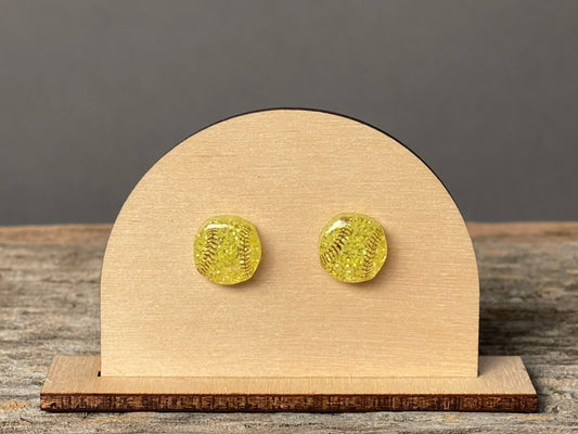 Softball stud earrings