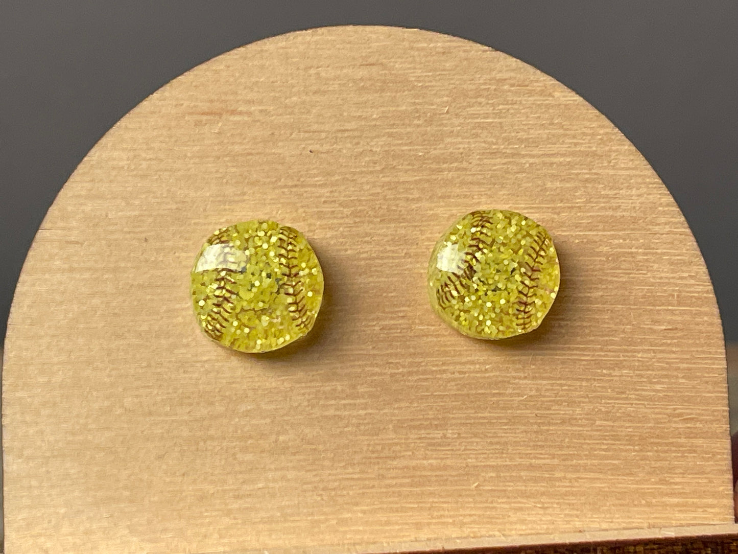 Softball stud earrings