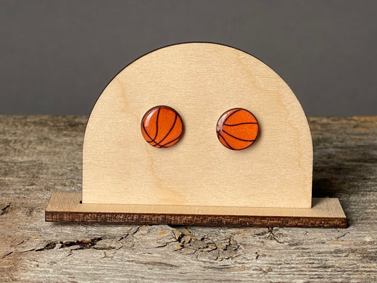 Basketball stud earrings