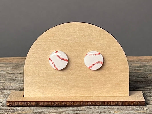 Baseball stud earrings