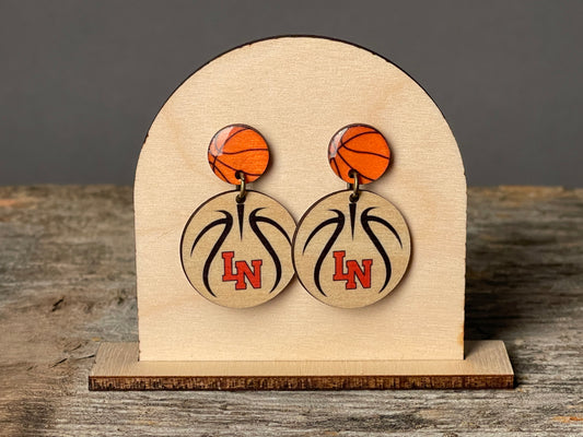 Lakeville North Basketball dangle earrings