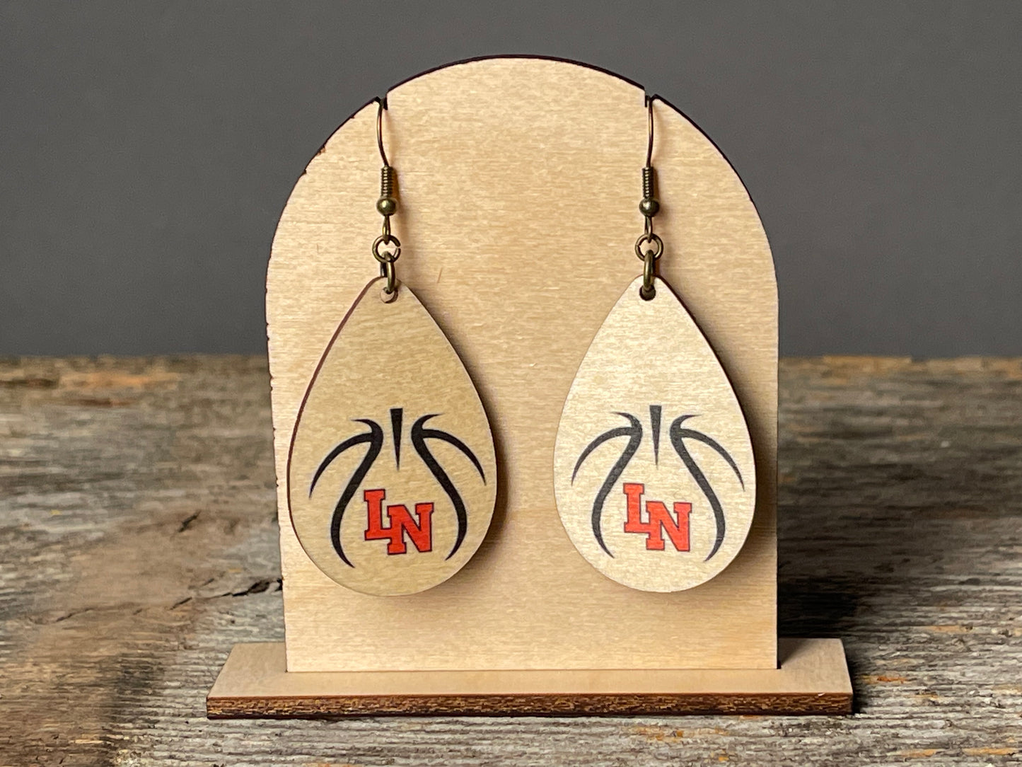 Lakeville North Basketball dangle earrings