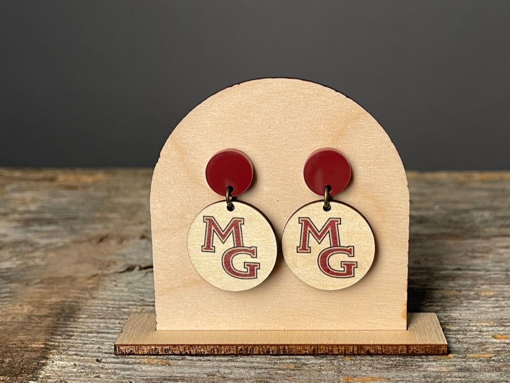 Maple Grove Matte Maroon Dangle earrings