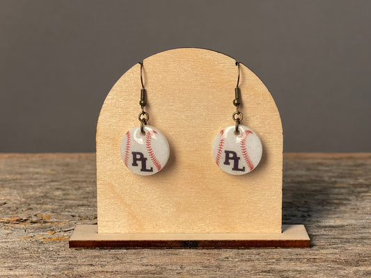 Baseball dangle earrings