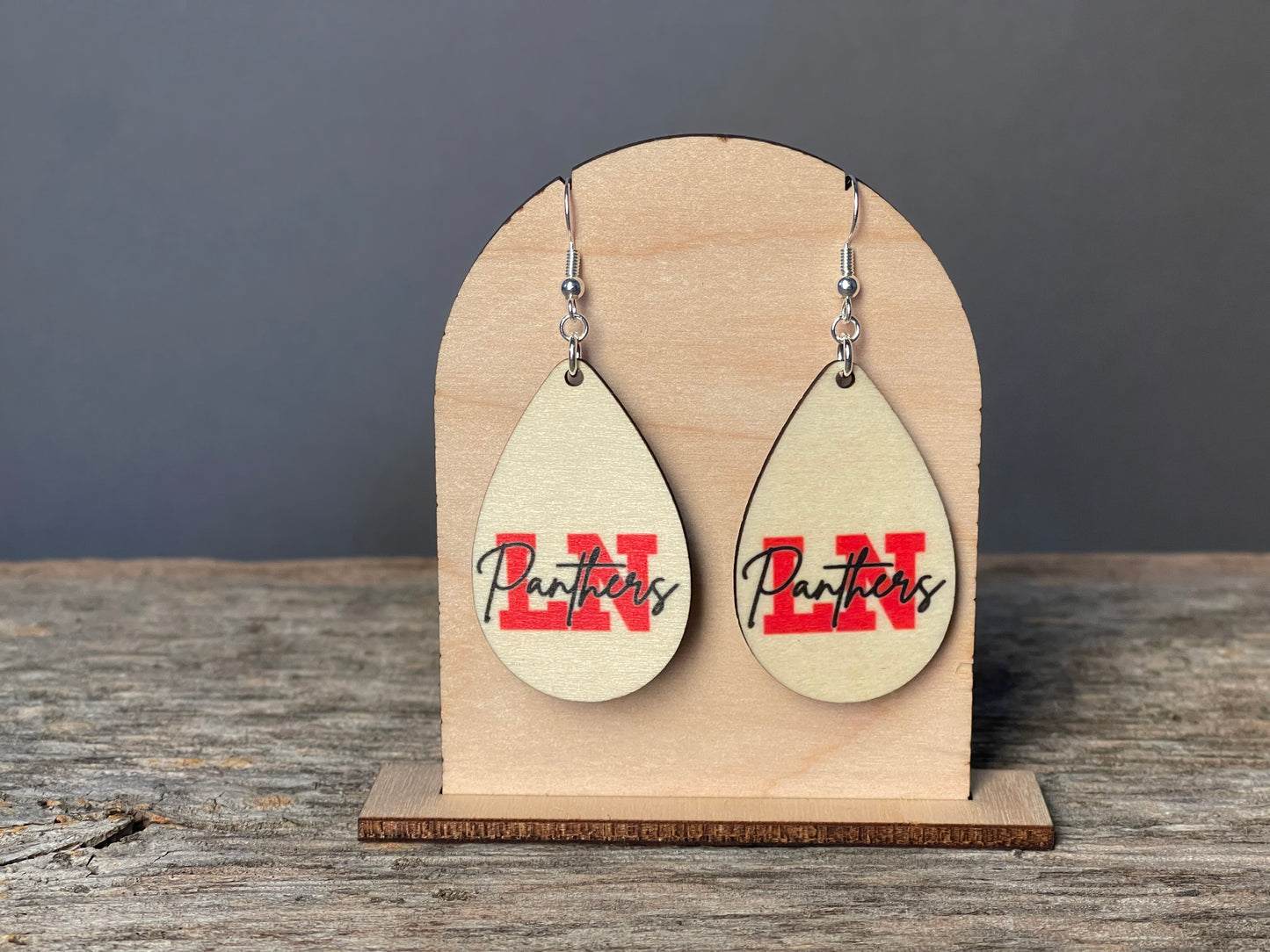 Lakeville North LN Panthers Teardrop dangle earrings