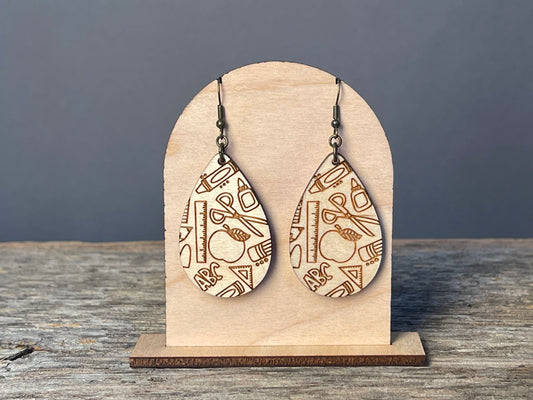 School Supplies dangle earrings