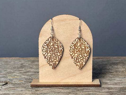 Alphabet dangle earrings