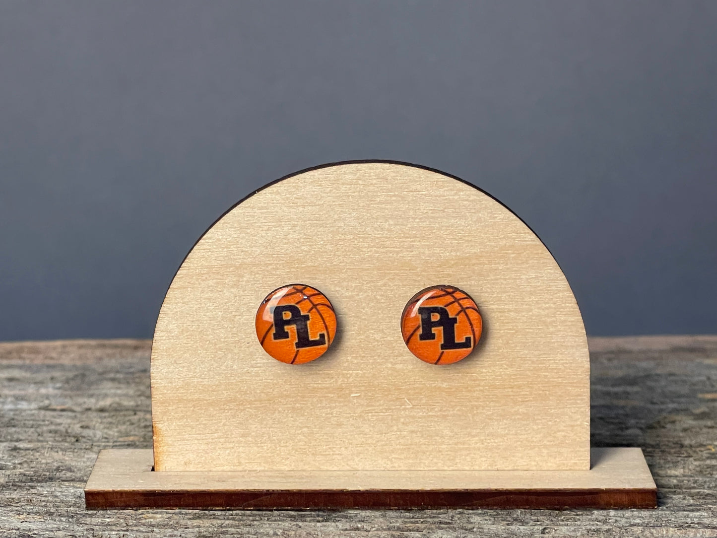 PL Basketball stud earrings