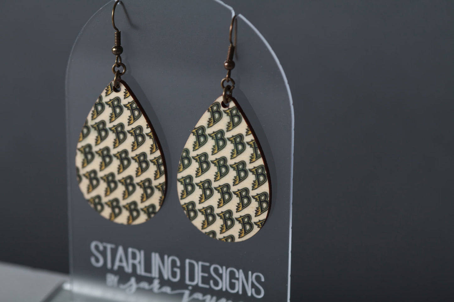 Burnsville Blaze "B" dangle earring