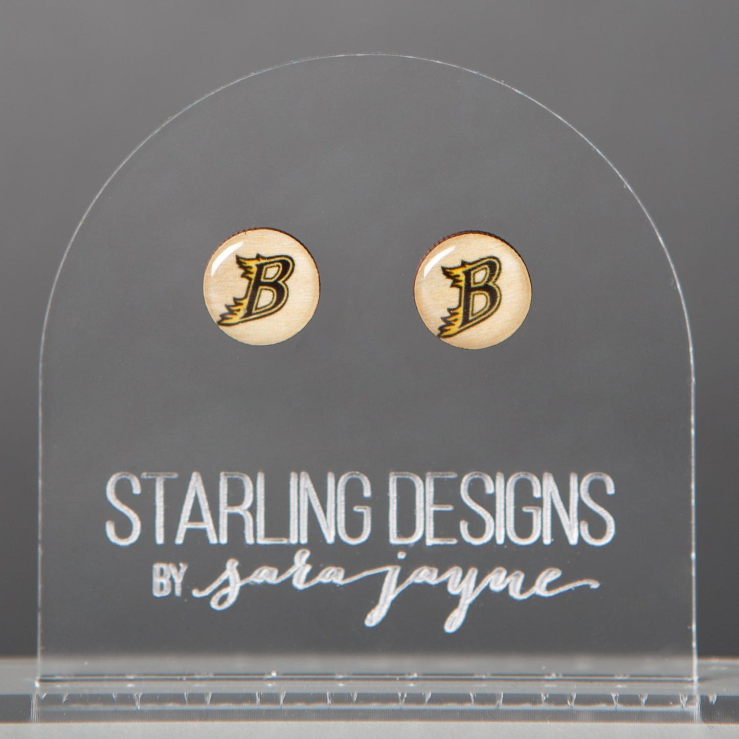 Burnsville Blaze "B" stud earrings