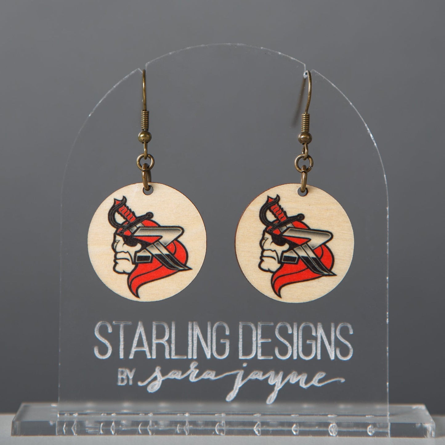 East Sac Raiders Circle dangle earrings